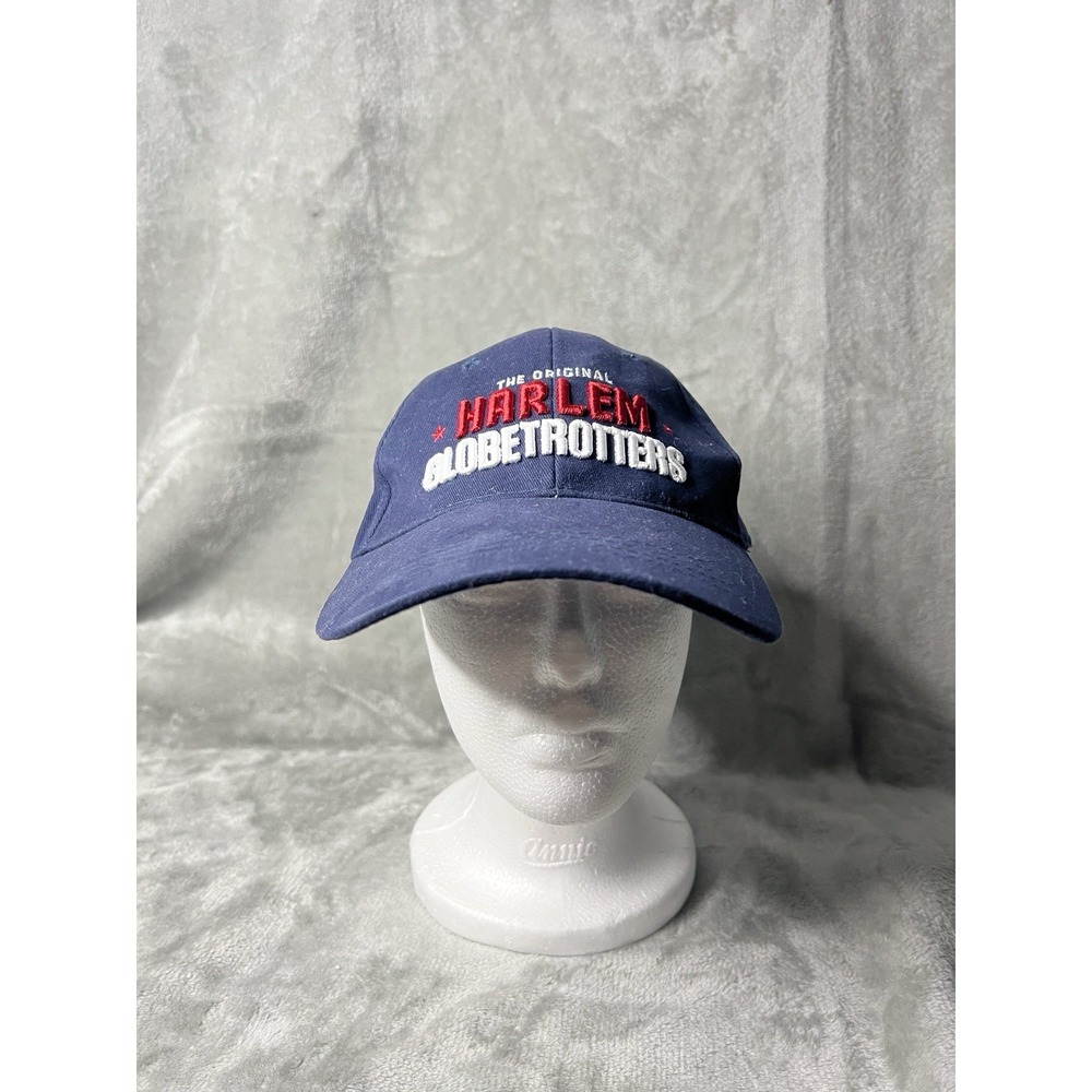 The Original Harlem Globetrotters Basketball Cap Hat Embroidered Blue Adjustable